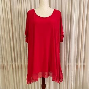 Cato Vibrant Red Women's Tunic Top